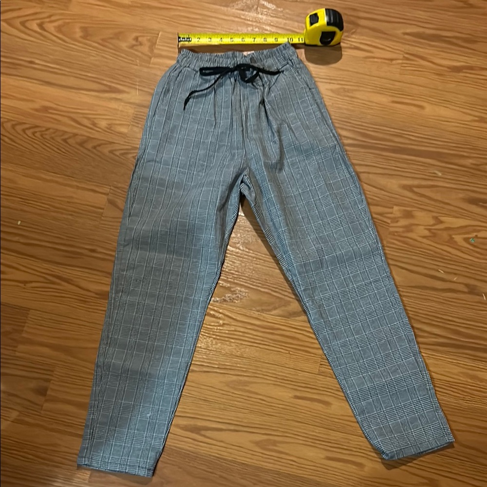 Unbranded High Rise Gray Checkered Crop Pants XS NWOT